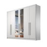 Guarda Roupa Casal com Espelho 6 Portas e 8 Gavetas Robust Plus Novo Horizonte Branco - 1