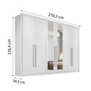 Ver imagem 2 de Guarda Roupa Casal com Espelho 6 Portas e 8 Gavetas Robust Plus Novo Horizonte Branco