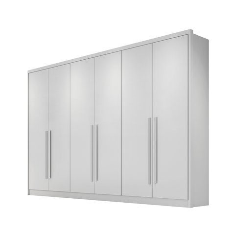 Guarda Roupa Casal 100% MDF 6 Portas 8 Gavetas 278cm Robust Branco - Novo Horizonte