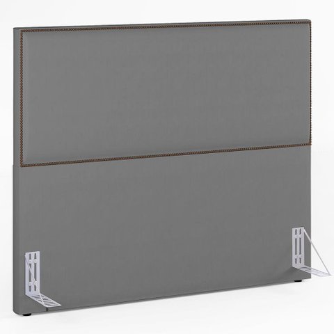 Cabeceira Box Casal King Com Tachas 195 Cm Suede Cinza