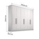 Ver imagem 2 de Guarda Roupa Casal com 06 Portas e 04 Gavetas Rizon Plus Novo Horizonte - Branco