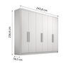 Guarda Roupa Casal com 06 Portas e 04 Gavetas Rizon Plus Novo Horizonte - Branco - 2