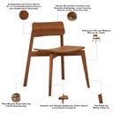 Ver imagem 6 de Mesa de Jantar 6 Lugares 180cm com 02 Bancos de Madeira e 02 Cadeiras Dunia F06 Rústico Escuro - Lya
