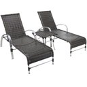 Ver imagem 1 de 2 Espreguiçadeiras Garden e Mesa em Alumínio para Piscina - Pedra Ferro