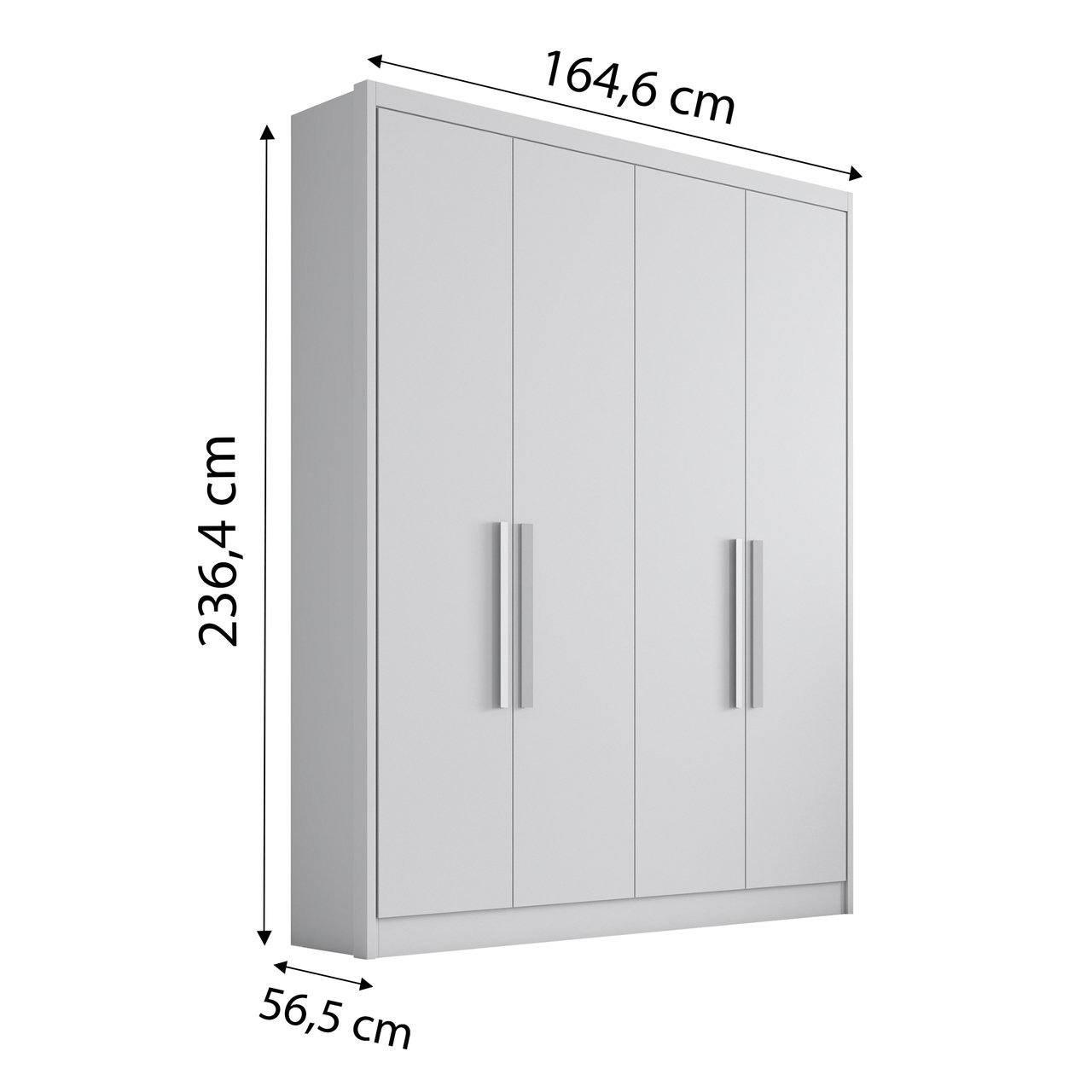 Guarda Roupa Solteiro com 04 Portas e 03 Gavetas Moderni Plus Novo Horizonte Branco - 2