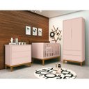 Ver imagem 3 de Guarda-roupa Retrô Square 2 Portas com Pés em Madeira - Rosa
