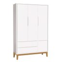 Ver imagem 1 de Guarda-roupa Retrô Square 3 Portas - Branco Fosco