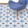 Adesivo Piso Ladrilho Estrelado Azul Lavável Antiderrapante - 1