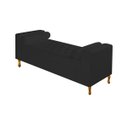 Ver imagem 2 de Recamier Divã Baú Félix 1,40M Estofado Luiz XV Sofá 2 Lugares Suede Preto para Sala de Estar