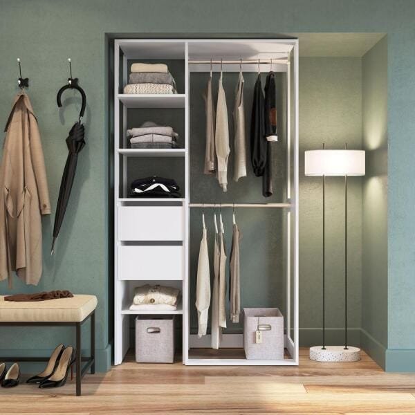 Guarda-Roupa Modulado Closet 2 Gavetas 2 Cabideiros Trevalla Db-002 Branco é boa?