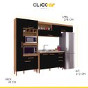 Ver imagem 2 de Cozinha Completa Compacta 278x212 Cm 7 Portas 4 Gavetas Nápoles Mdp Canelato Preto Fosco - Clicklar