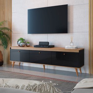 Rack para TV até 60 Polegadas Preto para Sala 180cm Pés Palito Viena Mdp - Clicklar