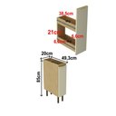 Ver imagem 4 de Balcão de Cozinha 20 Cm Nanda 1 Porta Nature/arenas - Tecno Mobili