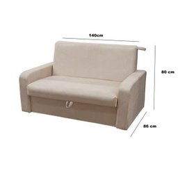 Sofá Cama com Baú Daiane - Bege - 5