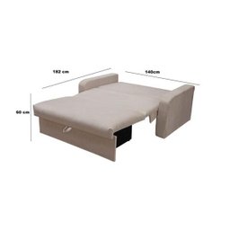 Sofá Cama com Baú Daiane - Bege - 3