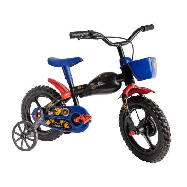 Bicicleta Bike Infantil Aro 12 Moto Bike Com Freio E Cesta - 1