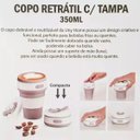 Ver imagem 3 de Copo de Silicone Retrátil Dobrável Tampa 350ml:Marrom