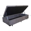 Ver imagem 1 de Base Cama Box Baú Solteiro Suede Cinza Rc Sono Leve 42x88x188
