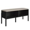 Banco Sapateira Estofada para Quarto Pés Madeira Arlo A10 Nero-preto - Mpozenato - 1