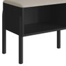 Banco Sapateira Estofada para Quarto Pés Madeira Arlo A10 Nero-preto - Mpozenato - 3