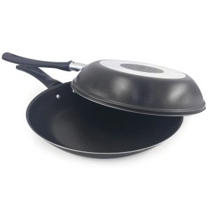 Omeleteira Em Alumínio Reforçado Com Revestimento Antiaderente Cabo em Baquelite Dona Chefa: Preto