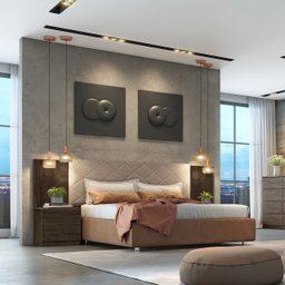 Cabeceira Casal Everest com 2 Mesas de Cabeceira Novo Horizonte - Canela Novo Horizonte - 3