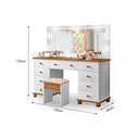 Ver imagem 3 de Penteadeira com Espelho Led Mais Banqueta Branca/nature