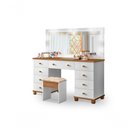 Ver imagem 1 de Penteadeira com Espelho Led Mais Banqueta Branca/nature