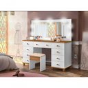 Ver imagem 2 de Penteadeira com Espelho Led Mais Banqueta Branca/nature