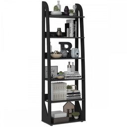 Estante para Livros Floripa 5 Prateleiras Preto - Artely - 2