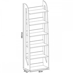 Estante para Livros Floripa 5 Prateleiras Preto - Artely - 4