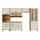 Ver imagem 2 de Armário de Cozinha Modulada com Balcão e Tampo 11 Portas 5 Gavetas Ágata 100% Mdf Vidro Reflecta Amê