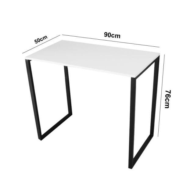 Mesa Estilo Industrial MDF Na Cor Branca 90x76cm para Escrivaninhas/Escritórios - Tp-Mesa-Branca - 5