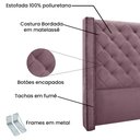 Ver imagem 7 de Cabeceira Cama Box Solteiro 90cm e Recamier Vicenza Veludo S04 Cor Uva