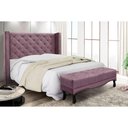 Ver imagem 5 de Cabeceira Cama Box Solteiro 90cm e Recamier Vicenza Veludo S04 Cor Uva