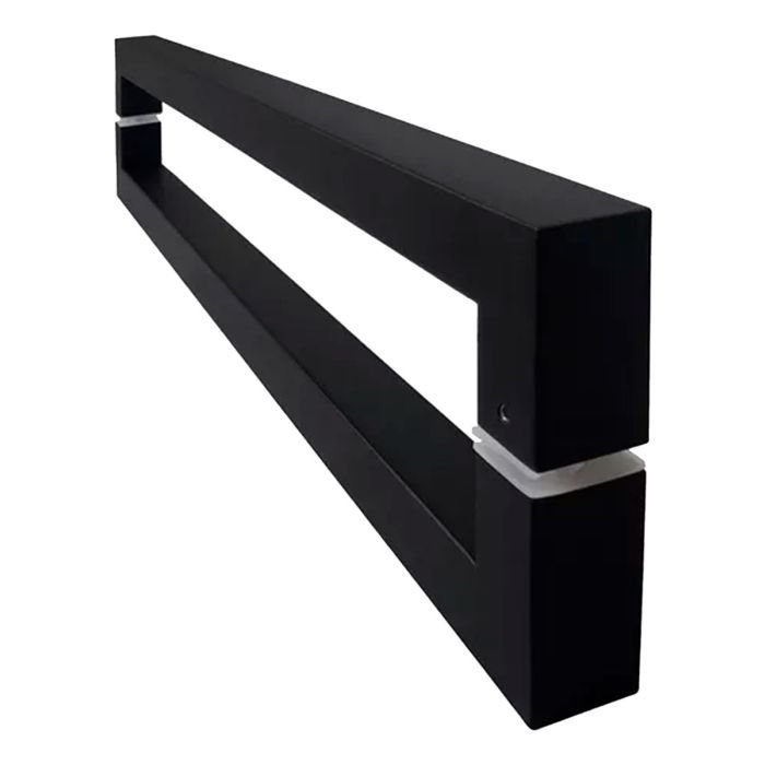 Puxador de Porta U Cor Preto Pivotante Luxo Inox 304 Escovado 60cm Madeira Vidro - Brinovar - 2