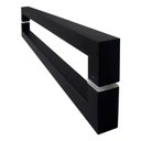 Ver imagem 5 de Puxador de Porta U Cor Preto Pivotante Luxo Inox 304 Escovado 60cm Madeira Vidro Brinovar