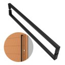 Ver imagem 1 de Puxador de Porta U Cor Preto Pivotante Luxo Inox 304 Escovado 60cm Madeira Vidro Brinovar