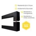 Ver imagem 4 de Puxador de Porta U Cor Preto Pivotante Luxo Inox 304 Escovado 60cm Madeira Vidro Brinovar