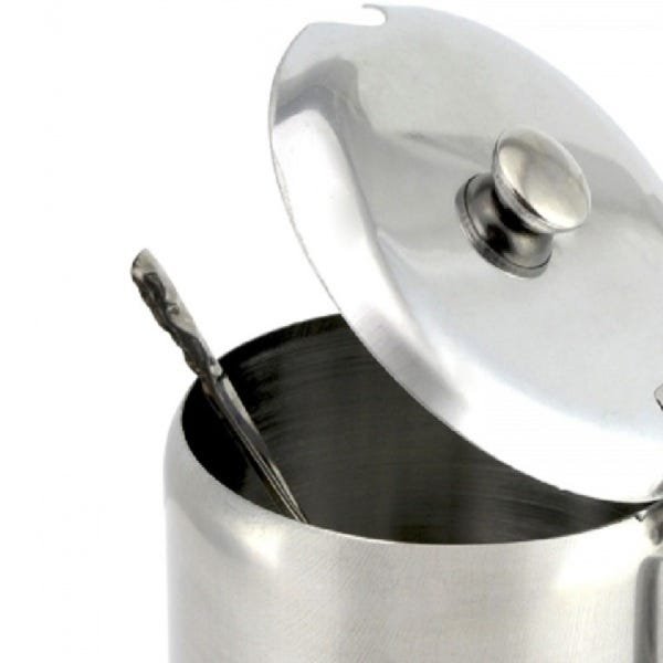 Açucareiro Colher Aço Inox Pote Guardar Armazenar Açúcar Elegante Servir Café Utensilio - 4