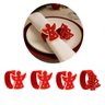 Kit Porta Guardanapo Feltro Decorado Natal Anjo e Pinheiro Vermelho Anel 4 Peças - Magizi - 2