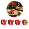Kit Porta Guardanapo Feltro Decorado Natal Anjo e Pinheiro Vermelho Anel 4 Peças - Magizi - 8
