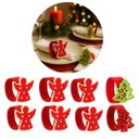 Ver imagem 5 de Kit Porta Guardanapo Feltro Decorado Natal Anjo e Pinheiro Vermelho Anel 4 Peças - Magizi