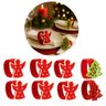 Kit Porta Guardanapo Feltro Decorado Natal Anjo e Pinheiro Vermelho Anel 4 Peças - Magizi - 5