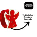 Ver imagem 7 de Kit Porta Guardanapo Feltro Decorado Natal Anjo e Pinheiro Vermelho Anel 4 Peças - Magizi