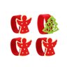 Kit Porta Guardanapo Feltro Decorado Natal Anjo e Pinheiro Vermelho Anel 4 Peças - Magizi - 1