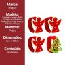 Kit Porta Guardanapo Feltro Decorado Natal Anjo e Pinheiro Vermelho Anel 4 Peças - Magizi - 10