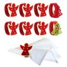Jogo Guardanapo Tecido e Anel Decorado Natal Anjo e Pinheiro 8 Unidades - Magizi - 3