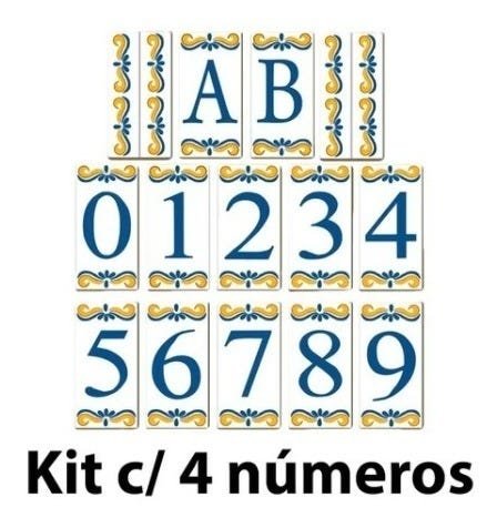Kit 4 Números Residenciais De Cerâmica 0 Ao 9 Moema - 1