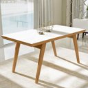 Ver imagem 1 de Mesa de Jantar Extensível com Tampo de Vidro Branco 1.60 a 2.00